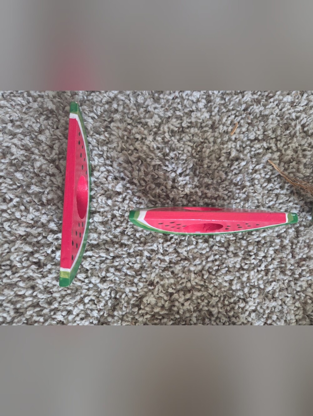 Watermelon-Themed Napkin Rings & Coasters Set in Red and Green - Picture 3 of 8